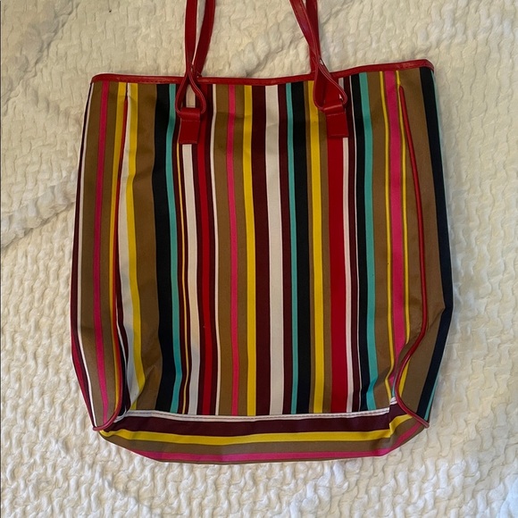 Colorful Striped Tote Bag like new - Picture 2 of 4
